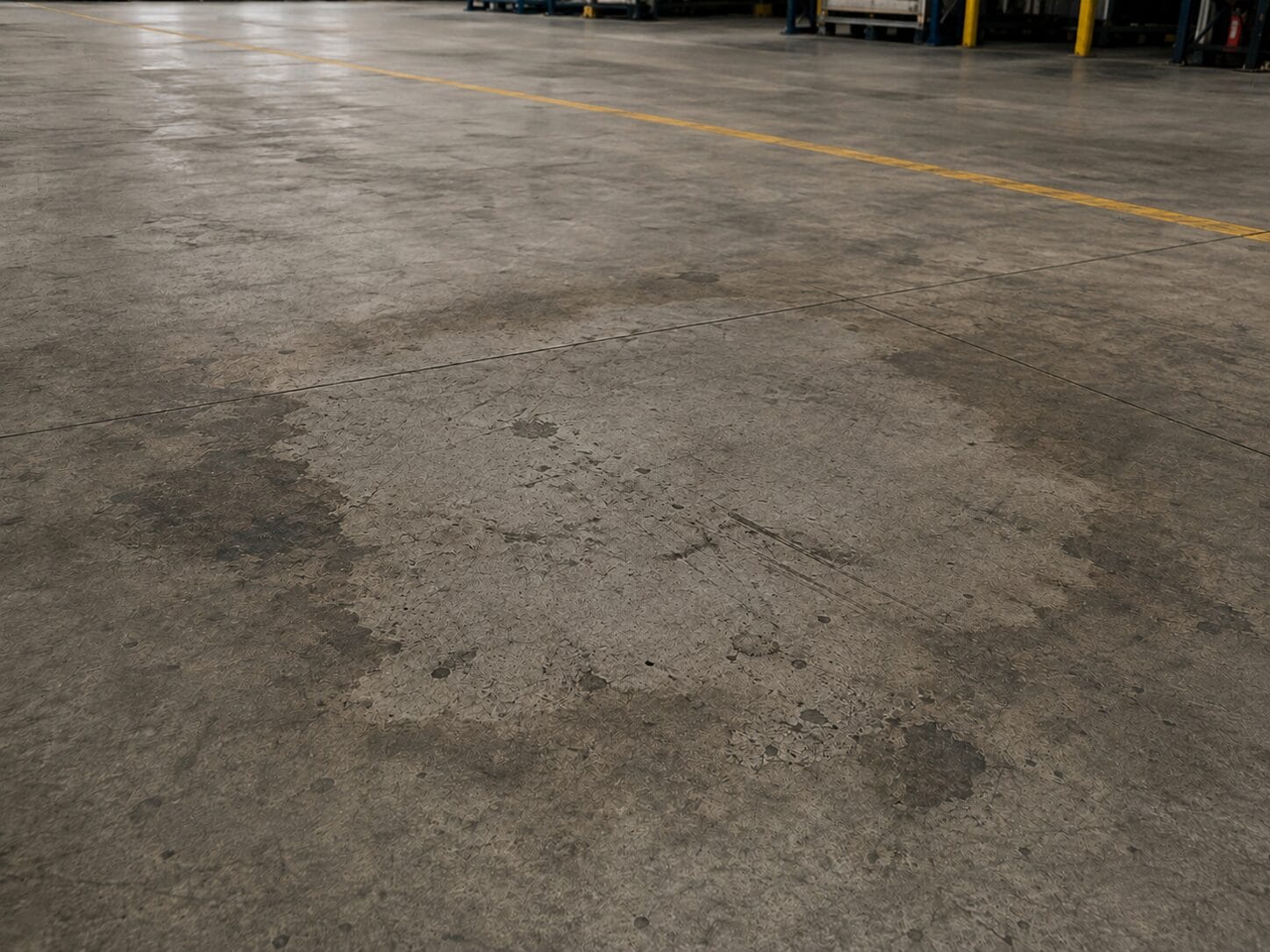 Gezielt gereinigte Problemzone auf einem Industrieboden